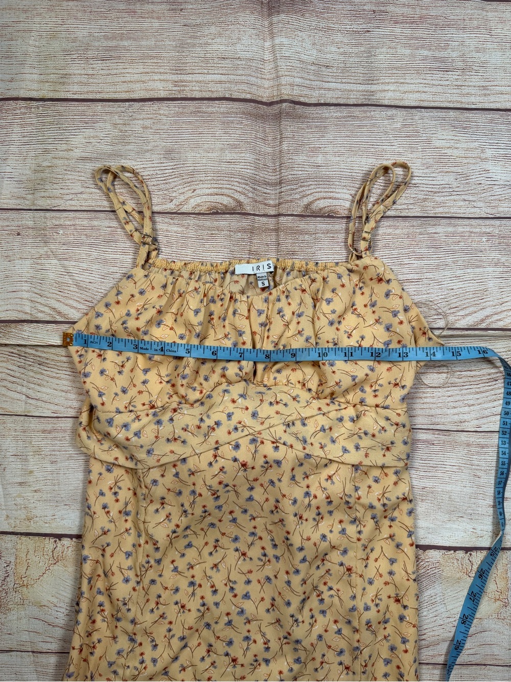 Cottage Coquette Yellow Floral Spaghetti-Strap Smocked Open Back Mini Sun Dress - Picture 2 of 7